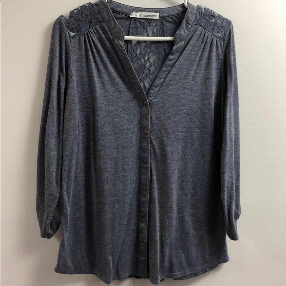Maurice’s Lace Back Button Up